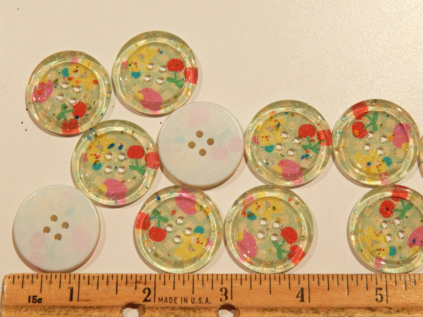 Large Green Gingham Children's Buttons