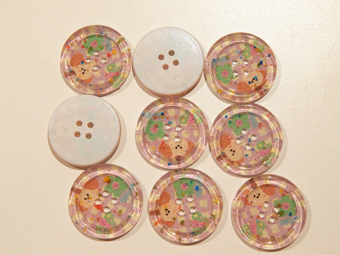 Large Lavender Gingham Children's Buttons