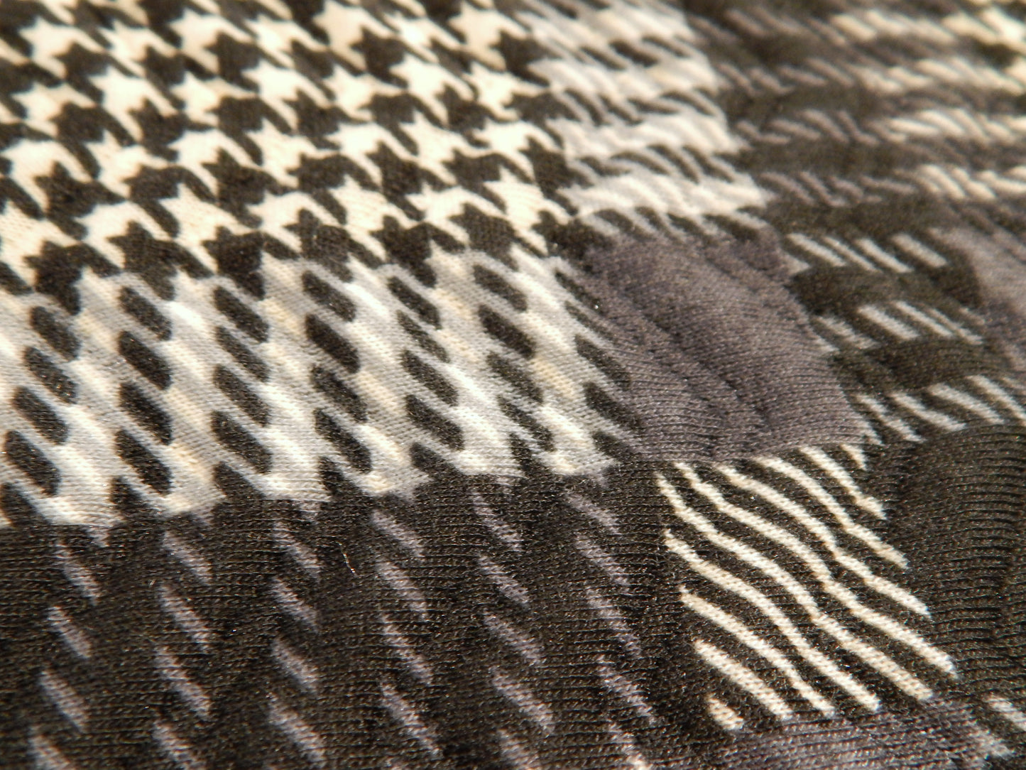 Plaid Houndstooth Patchwork Double Knit