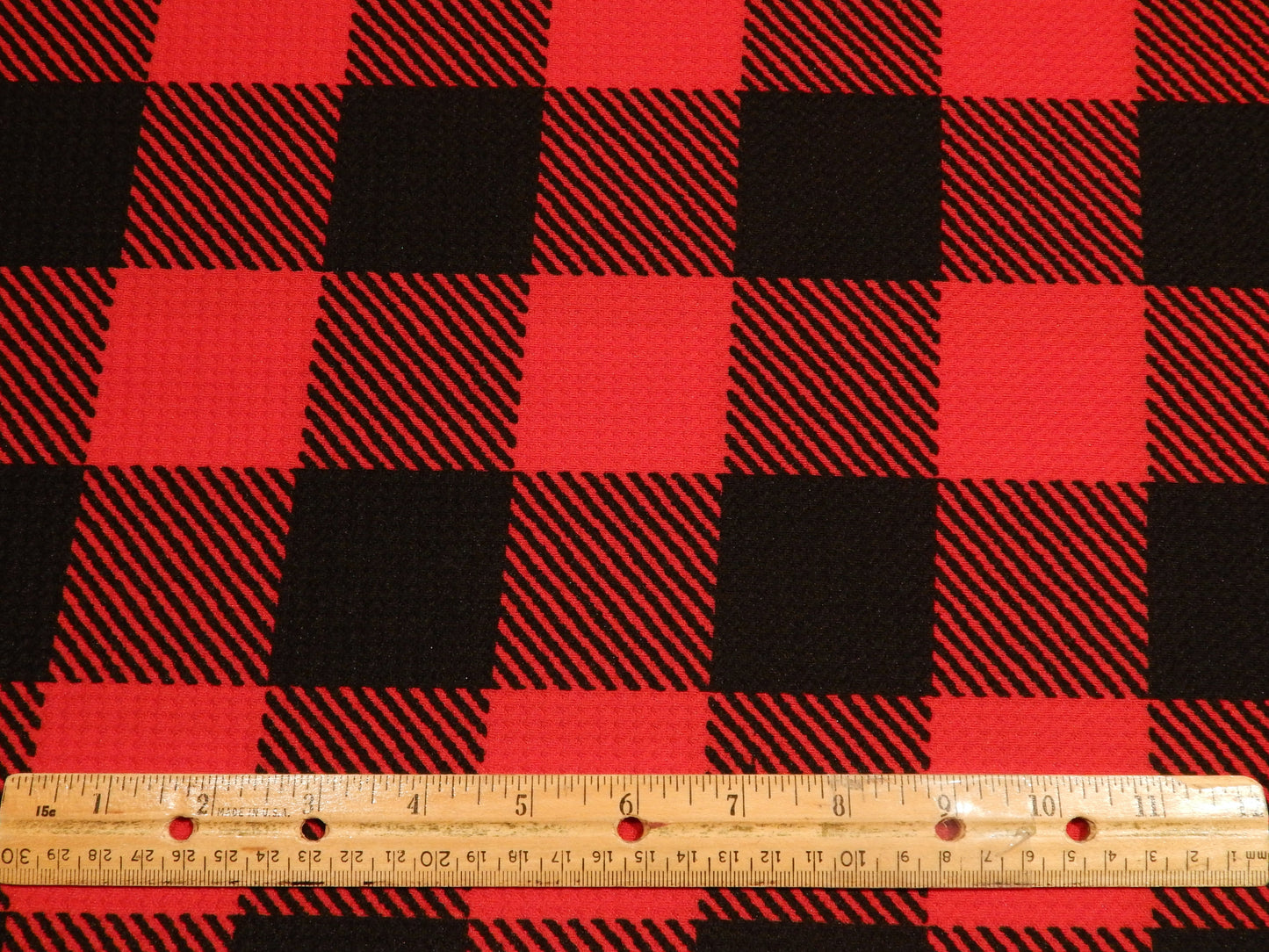 Red and Black Plaid Bullet Knit