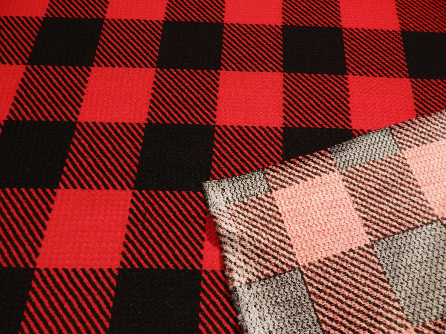 Red and Black Plaid Bullet Knit