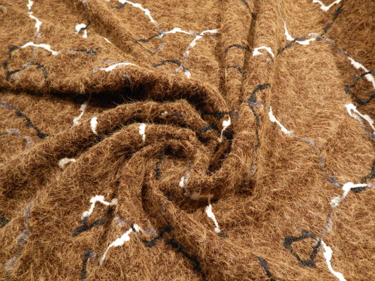Telio soft sketch cocoa brown needle felted sweater knit fabric super fuzzy and soft