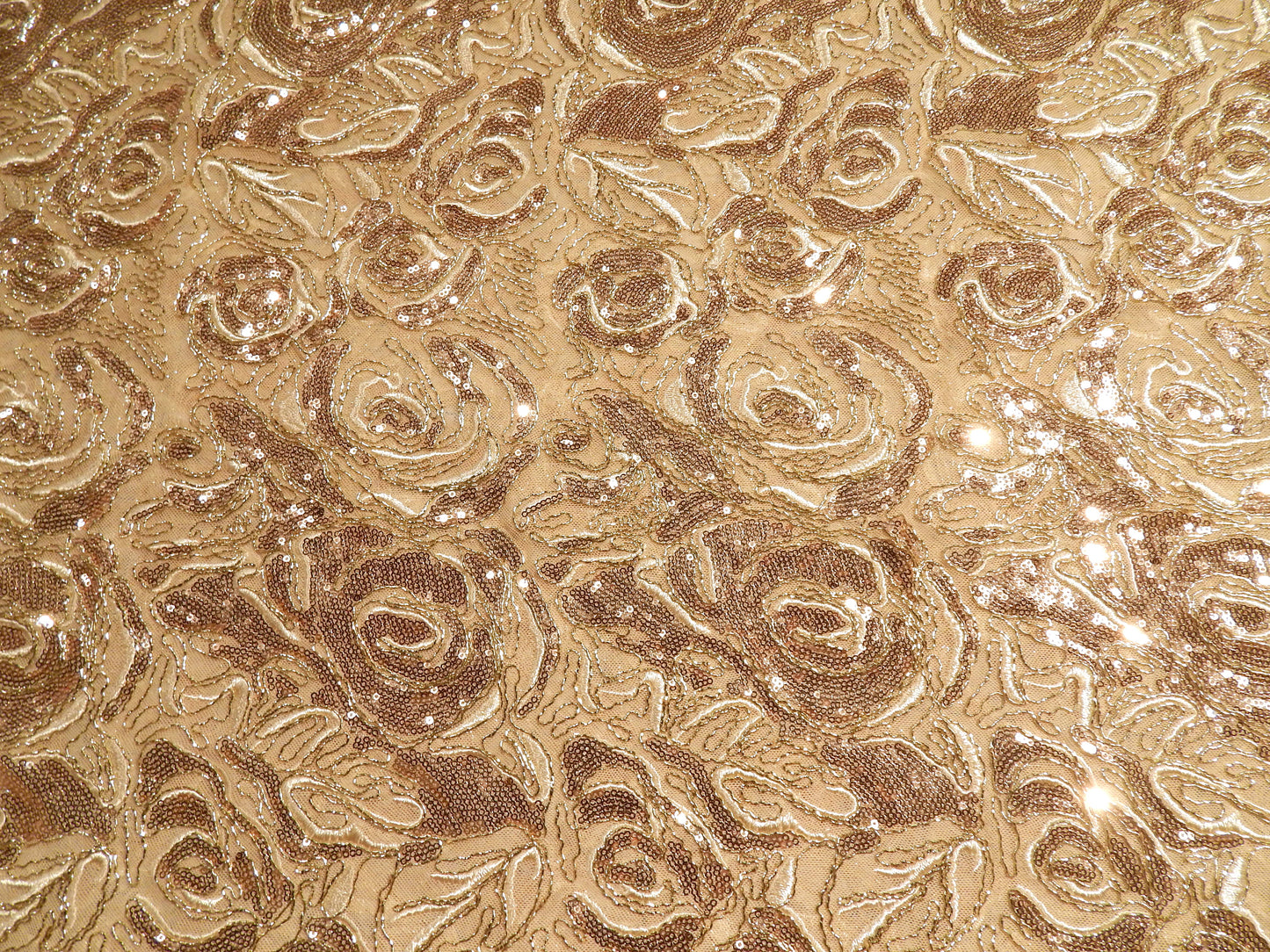 Birch Sequined Blossom Embroidery Mesh Lace - Telio