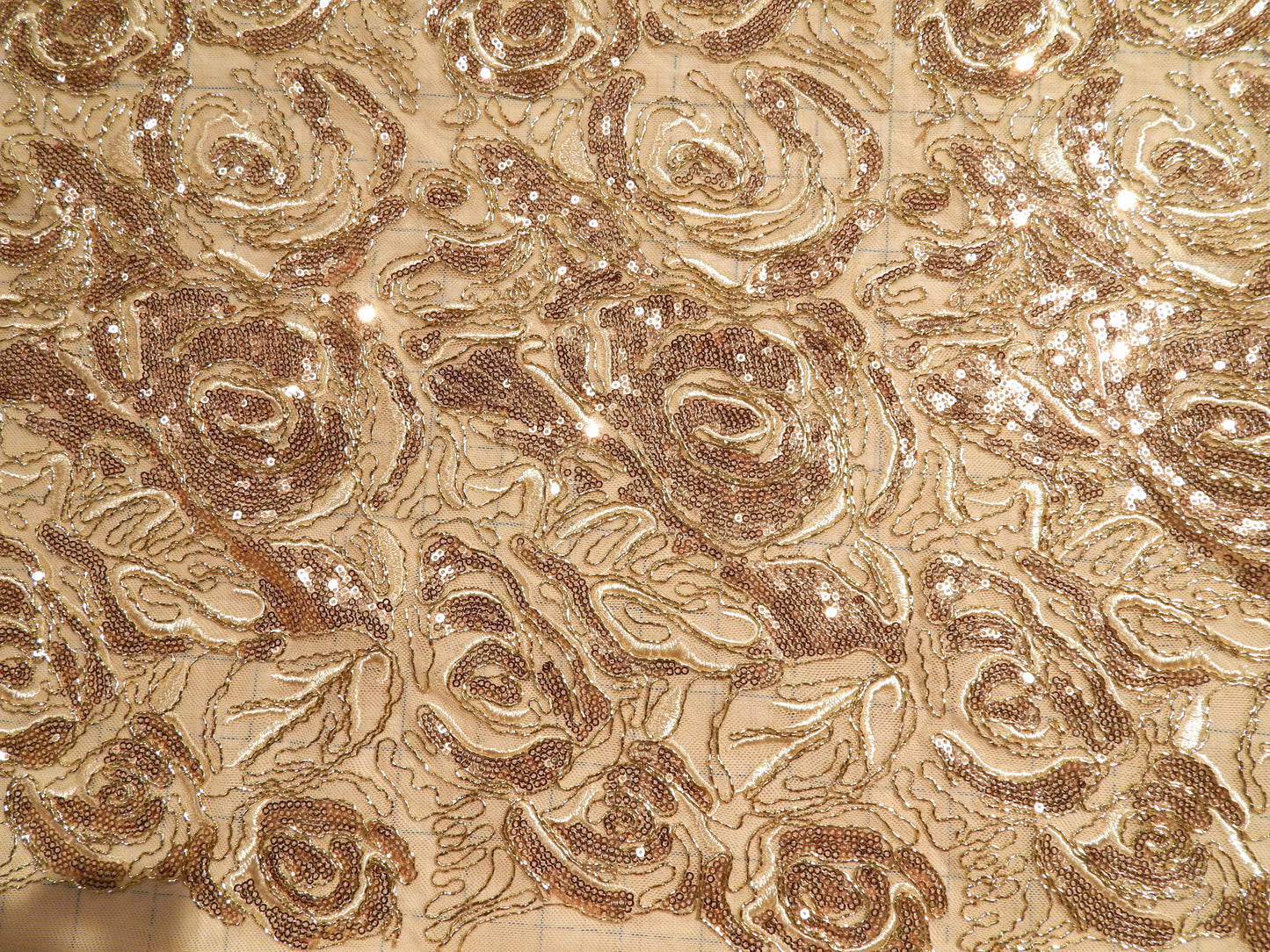 Birch Sequined Blossom Embroidery Mesh Lace - Telio