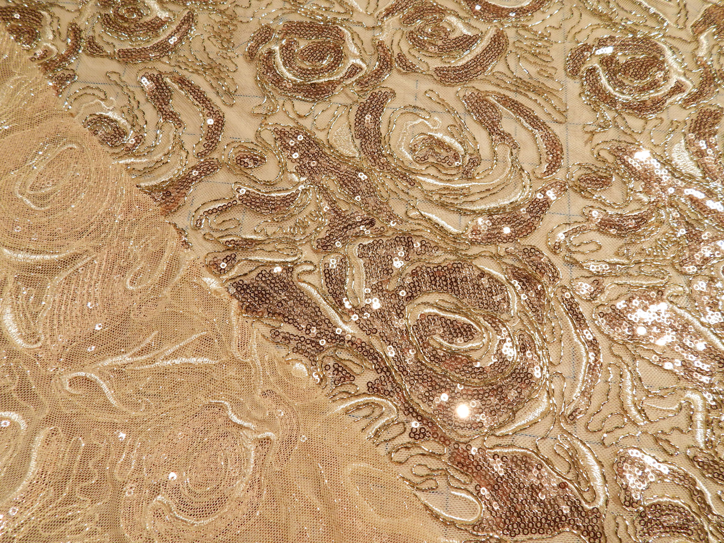 Birch Sequined Blossom Embroidery Mesh Lace - Telio