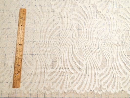 white wedding scalloped panel lace deadstock lace fabric