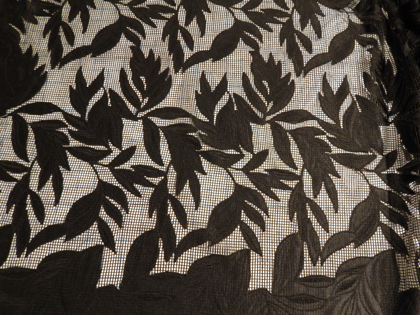 Black Hatched Satin Applique Lace - Telio