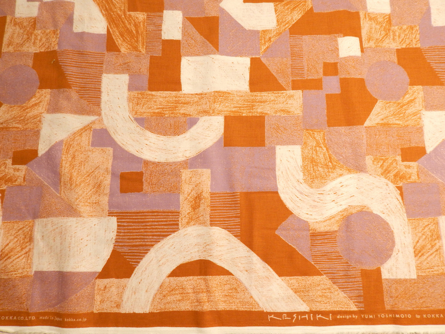 Warm Tones Abstract Cotton Twill - Kokka Keshiki Ekxa