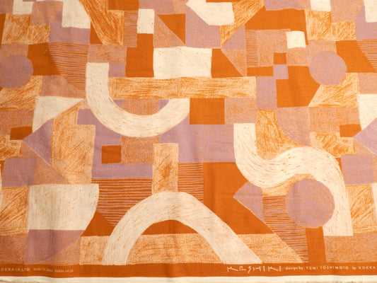 Warm Tones Abstract Cotton Twill - Kokka Keshiki Ekxa