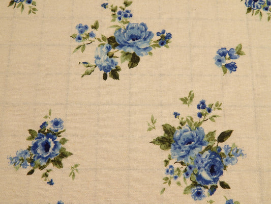Vintage Bouquets Blue & White Linen