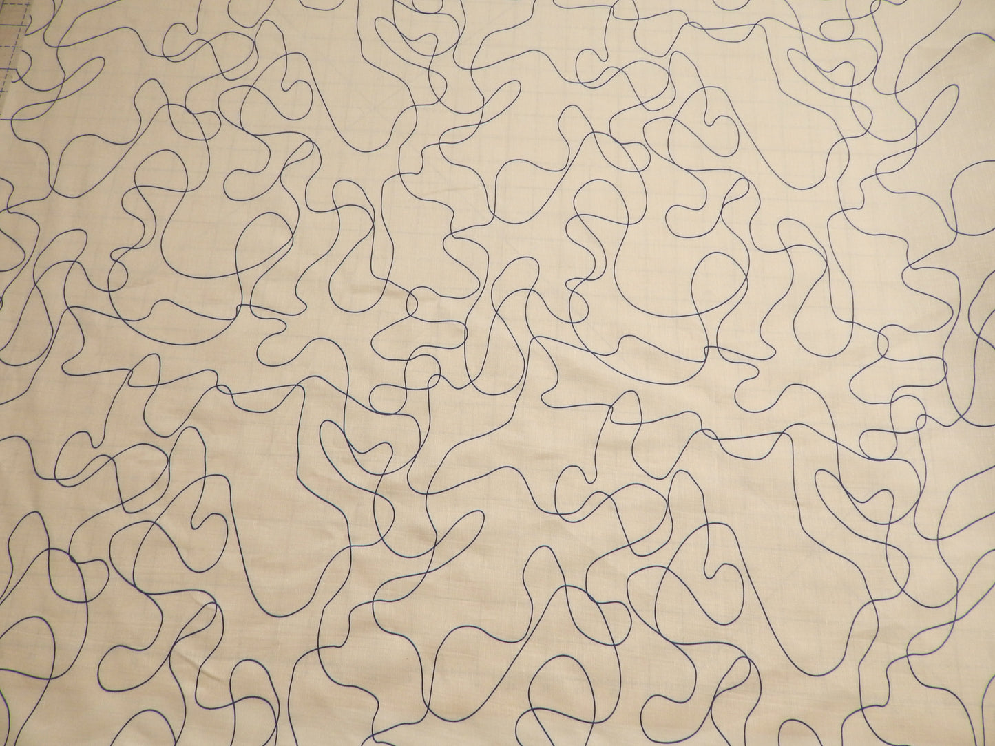 Blue & White Squiggle Linen