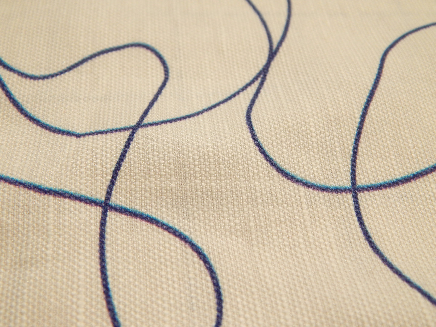 Blue & White Squiggle Linen