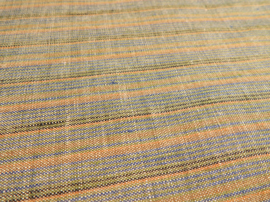 Polish Green, Orange, Blue, and Tan Striped Linen
