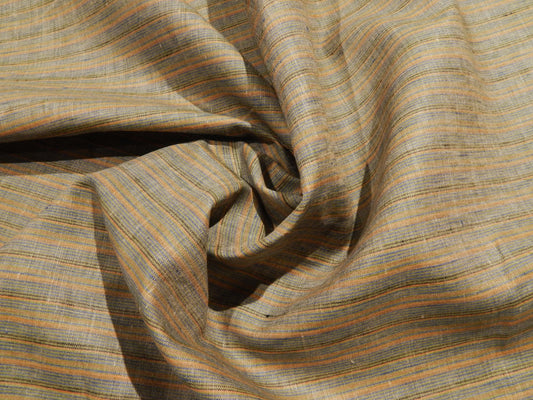 Polish Green, Orange, Blue, and Tan Striped Linen
