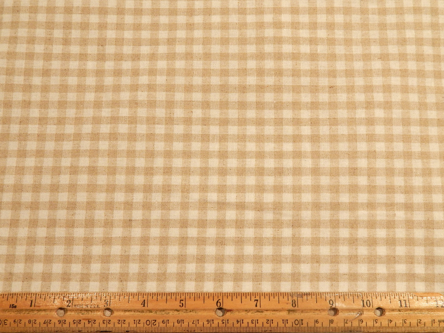 Natural Taupe Gingham Linen Blend - Robert Kaufman
