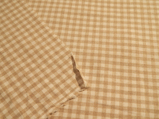 Natural Taupe Gingham Linen Blend - Robert Kaufman