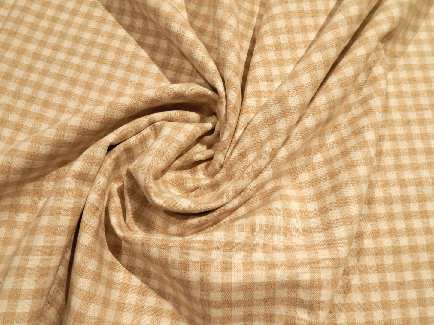 natural taupe and white gingham linen cotton blend robert kaufman essex fabric