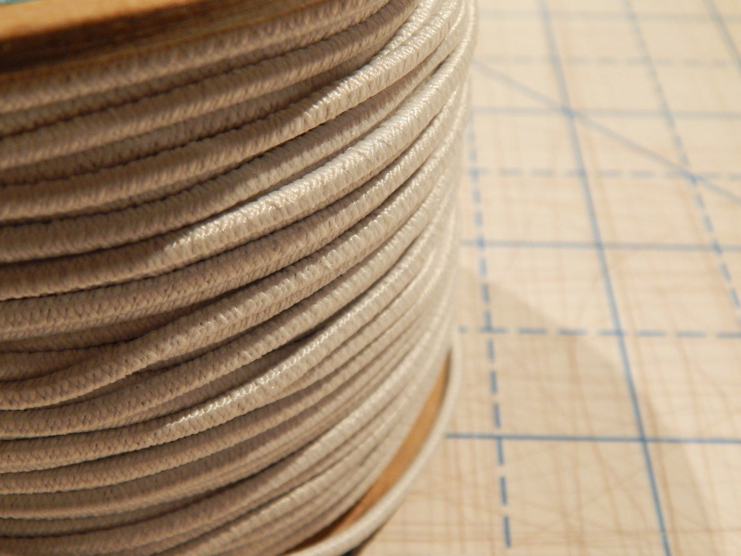 Round White Elastic Cord 1/8" - by the yard