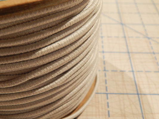 Round White Elastic Cord 1/8" - by the yard