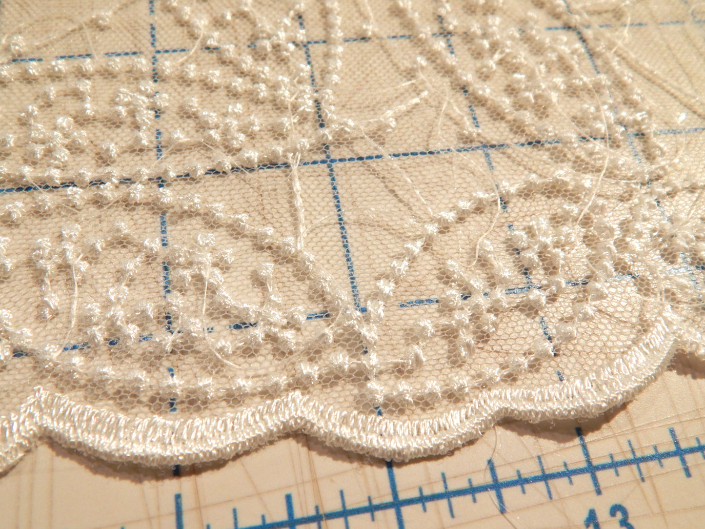 Ivory Leaf Embroidered Sequined Lace - Telio