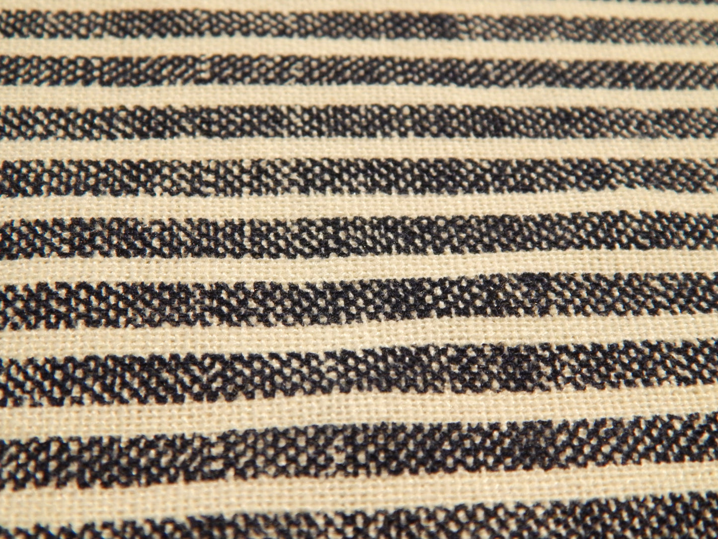 Dark Blue and Ivory Railroad Striped Linen