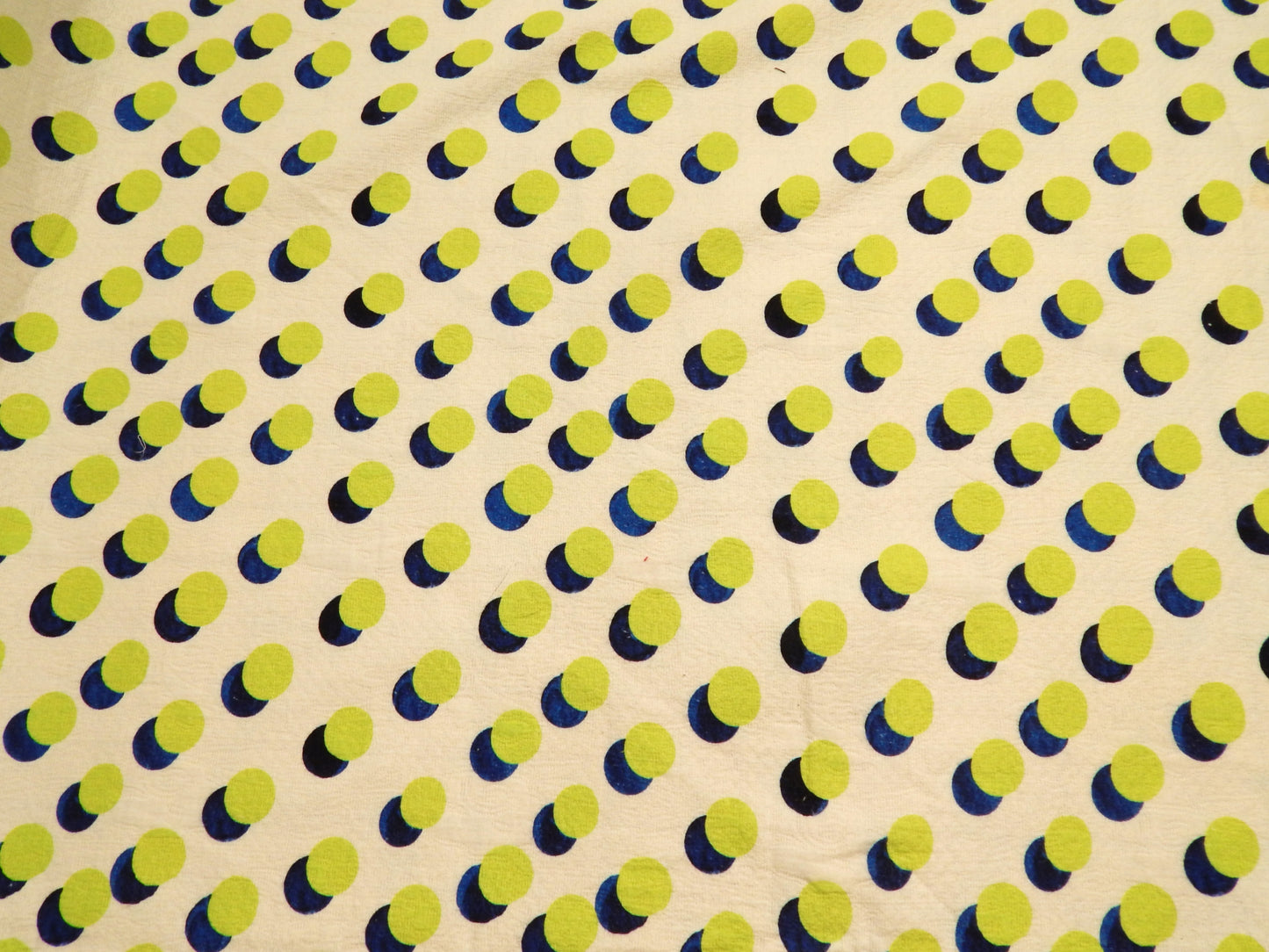 Mod Green & Blue Polka Dots Linen/Cotton Blend