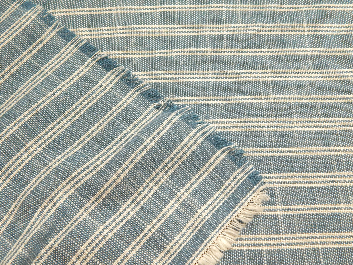 Blue and White Striped Linen