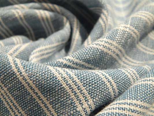 Blue and White Striped Linen