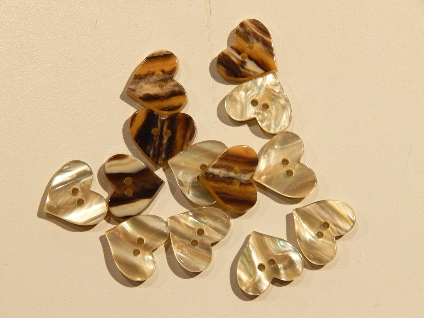 Heart Shaped Pearly Buttons