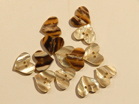 Heart Shaped Pearly Buttons