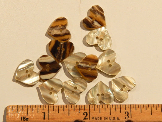 Heart Shaped Pearly Buttons