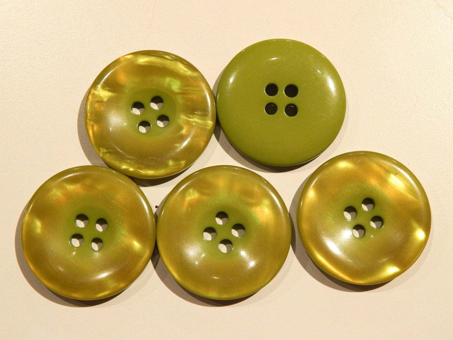 Shimmery Bright Olive Green Buttons