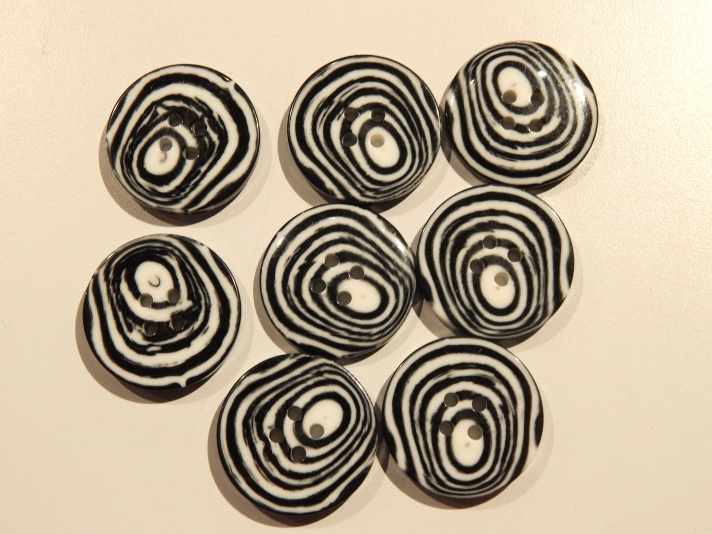 Black and White Tree Ringed Large Buttons