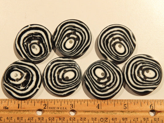 Black and White Tree Ringed Large Buttons