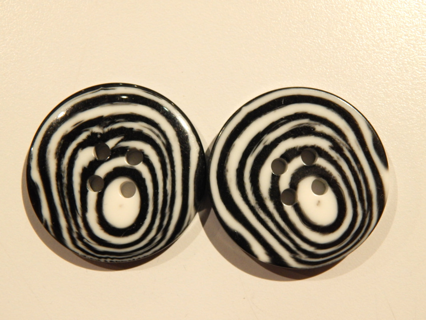 Black and White Tree Ringed Large Buttons