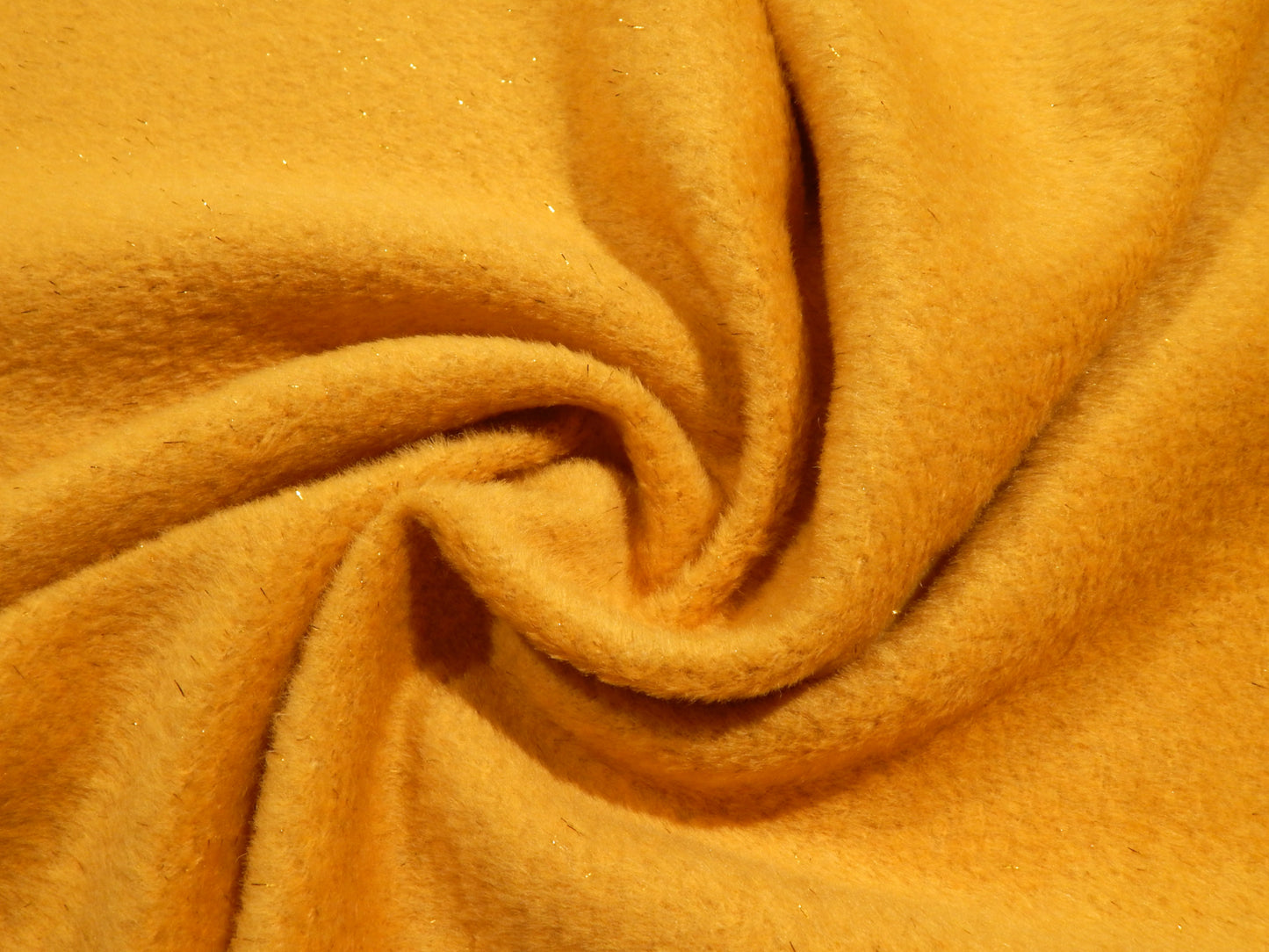 yellow and gold metallic boucle winter wool fur deadstock fabric