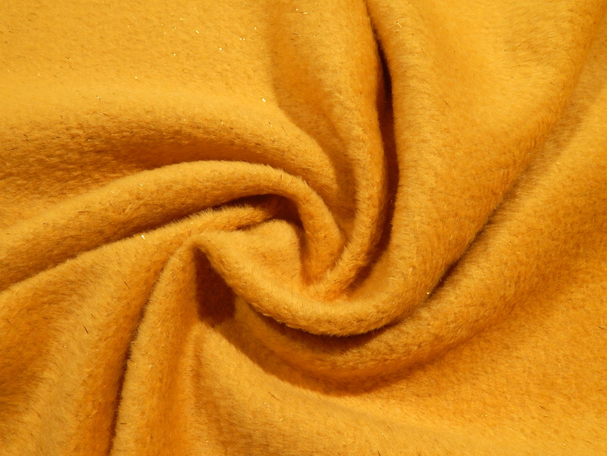 yellow and gold metallic boucle winter wool fur deadstock fabric