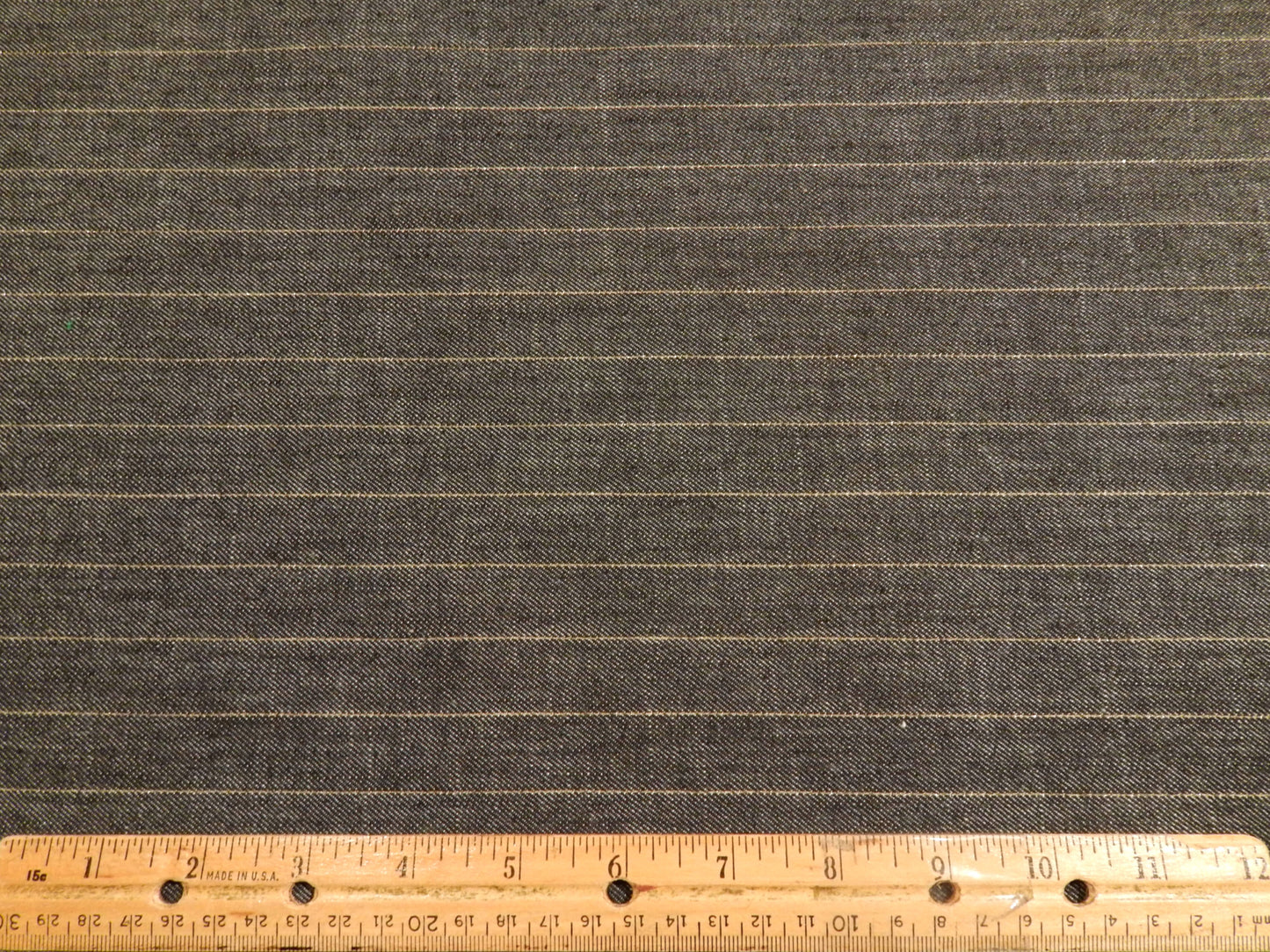 Italian Designer Bronze Pinstripe Denim