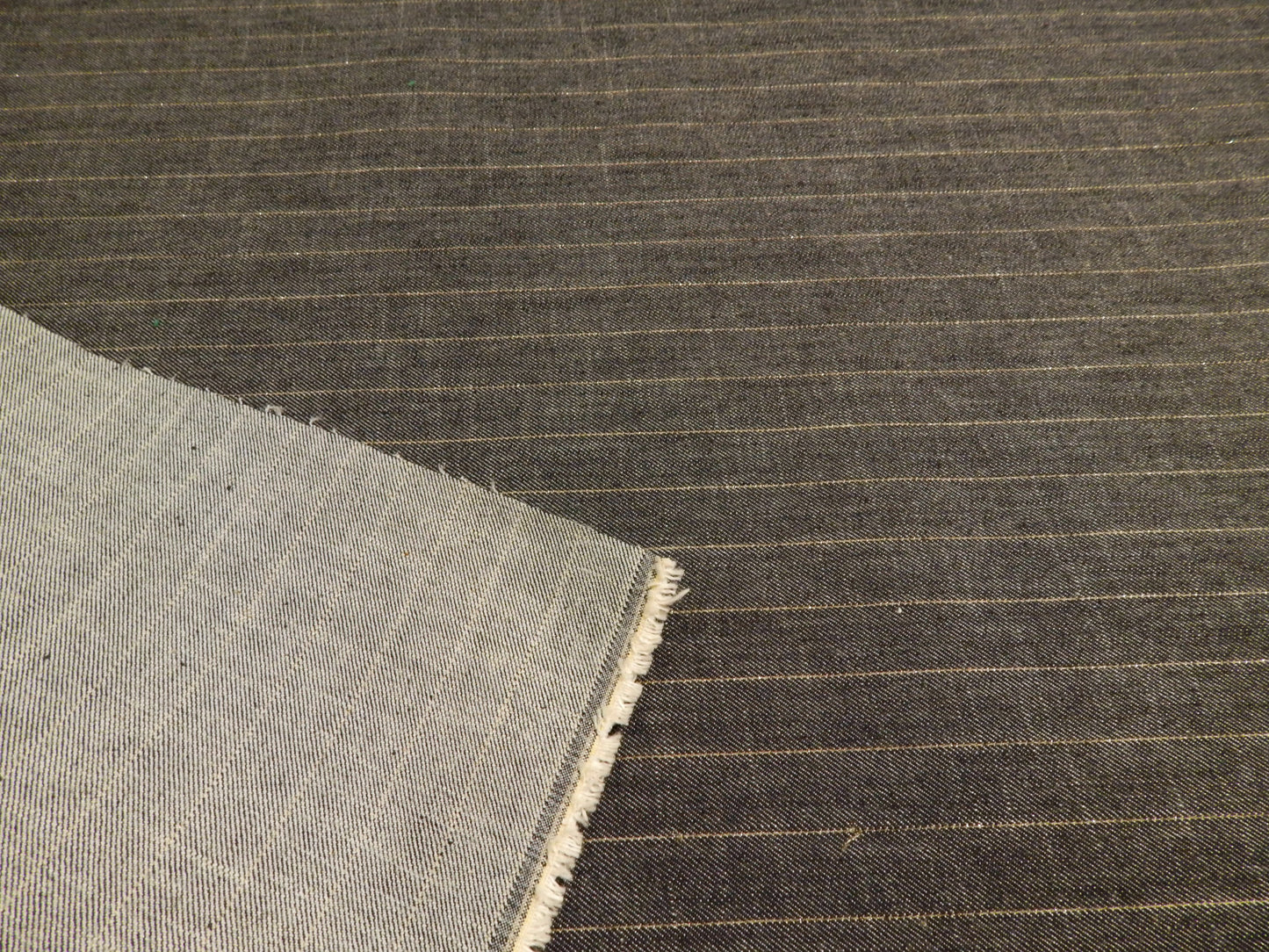 Italian Designer Bronze Pinstripe Denim