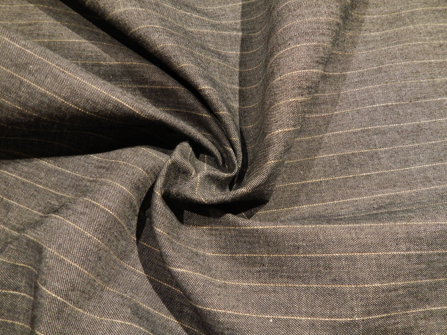 italian designer striped denim deadstock fabric