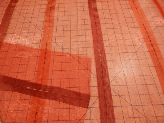 Red Ribbon Stripe Organza - 116"