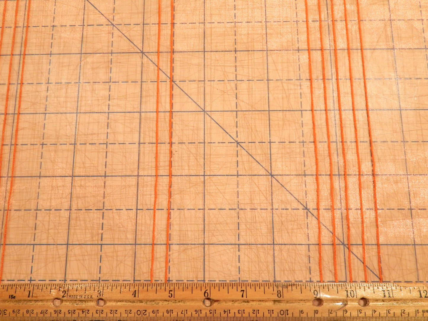 Orange Little Stripes Organza