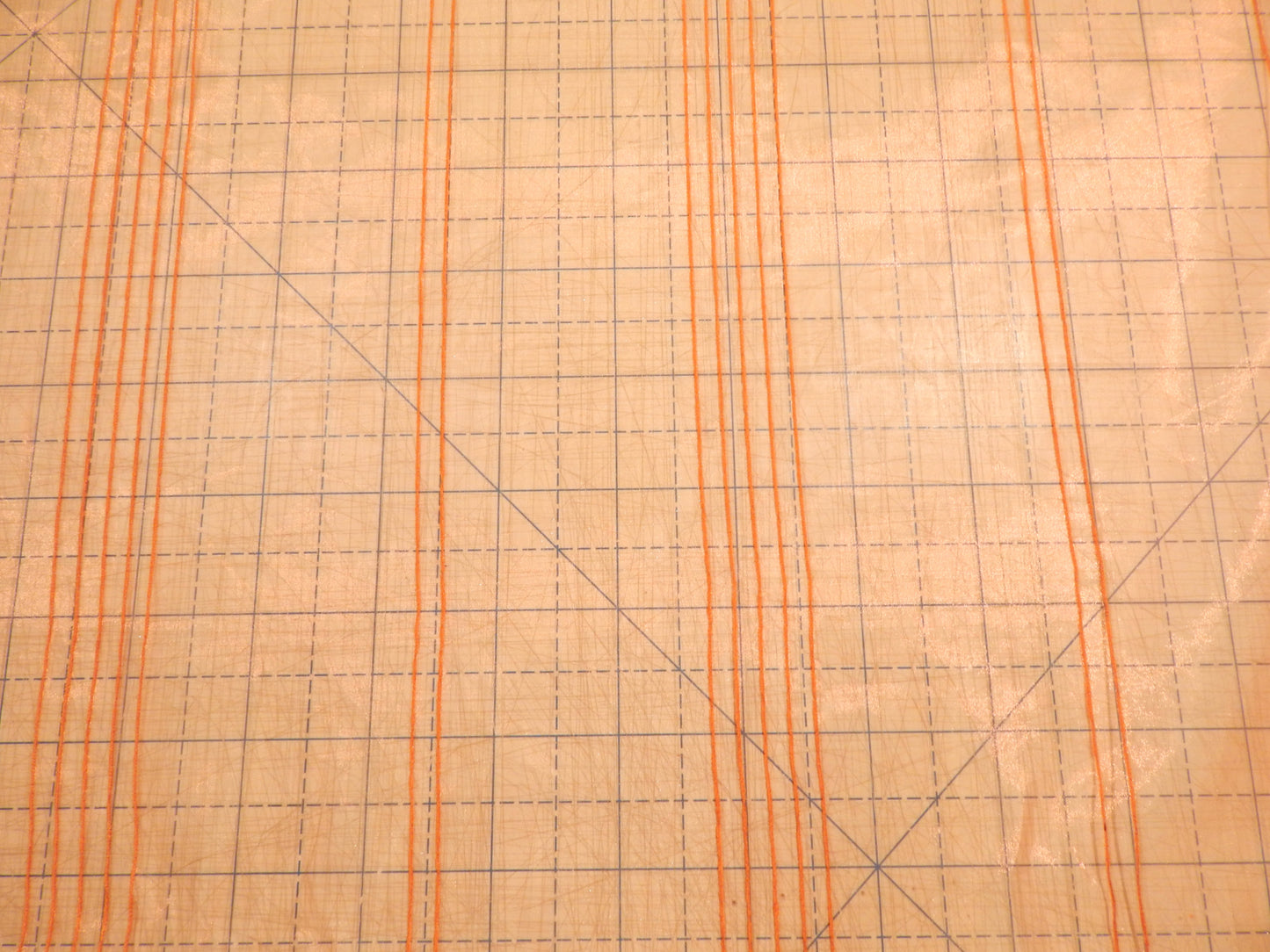 Orange Little Stripes Organza