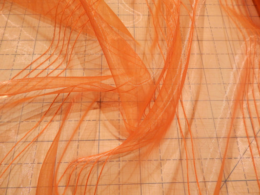 Orange Little Stripes Organza