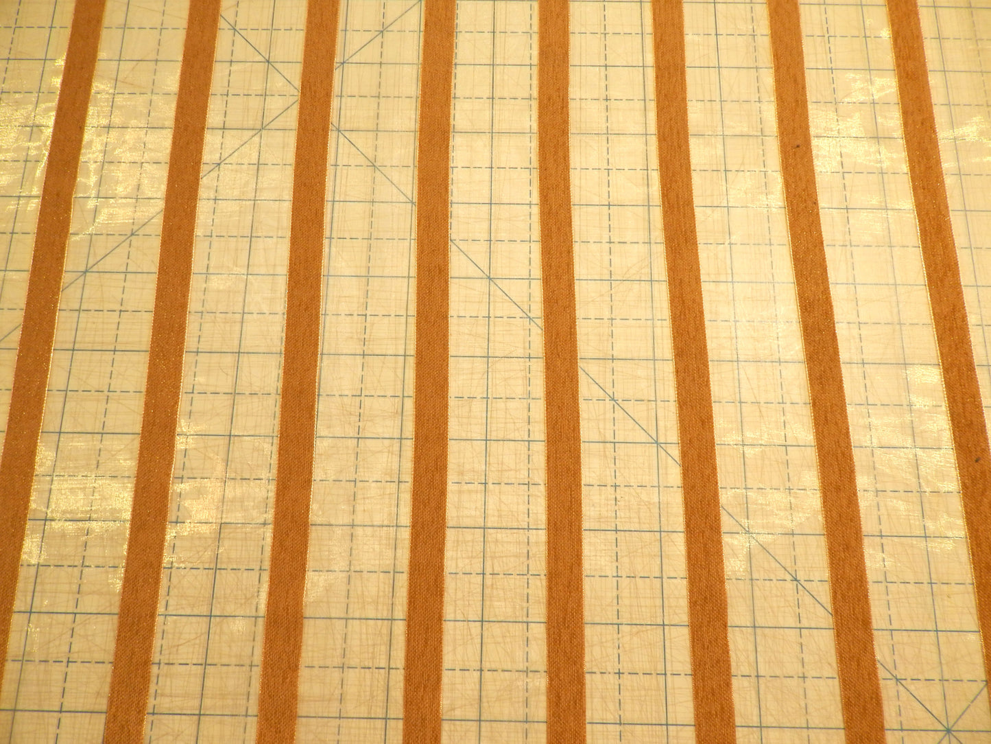 Gold Velvet Stripe Organza