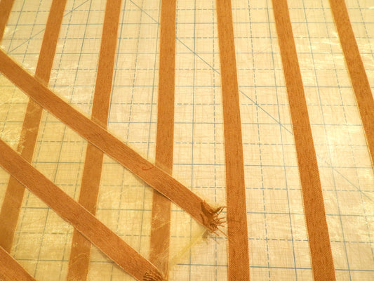 Gold Velvet Stripe Organza