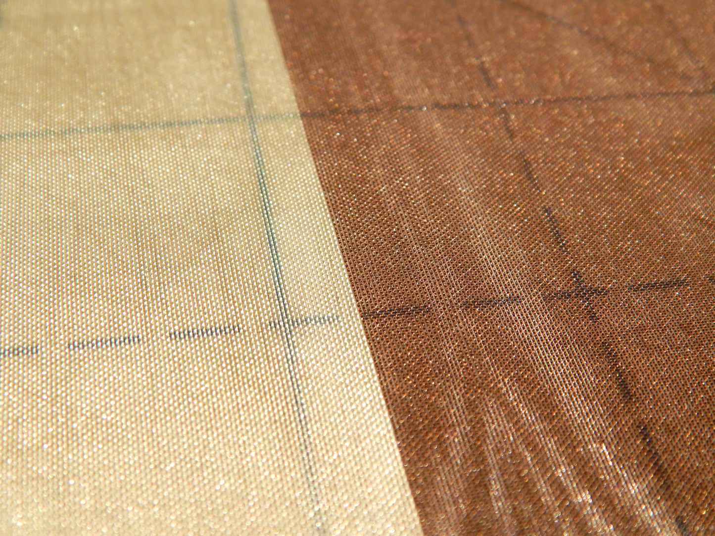 Brown and Sage Wide Stripe Organza