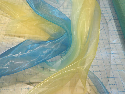 Iridescent Blue/Green Ombre Organza