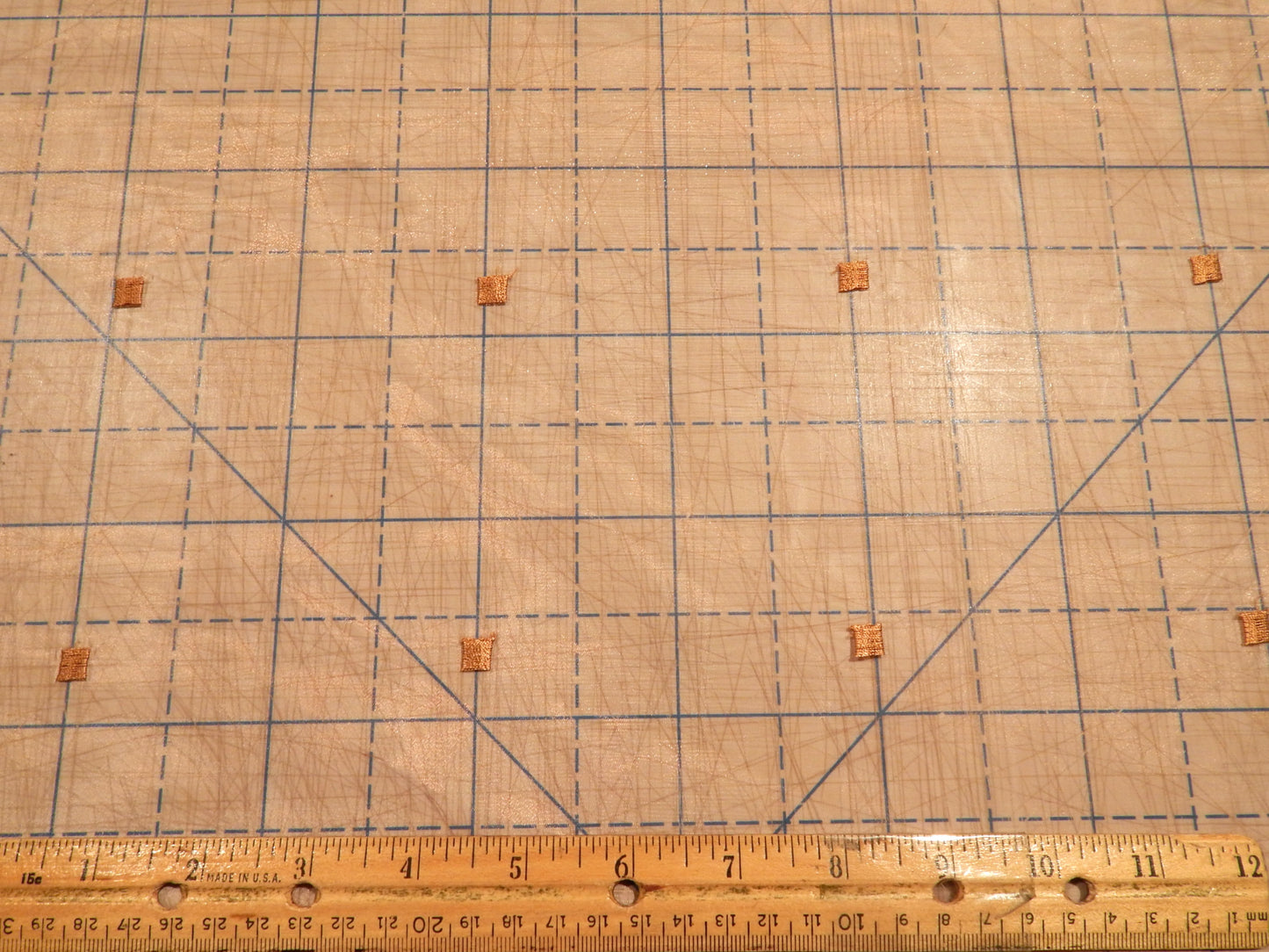 Brown Squares Organza