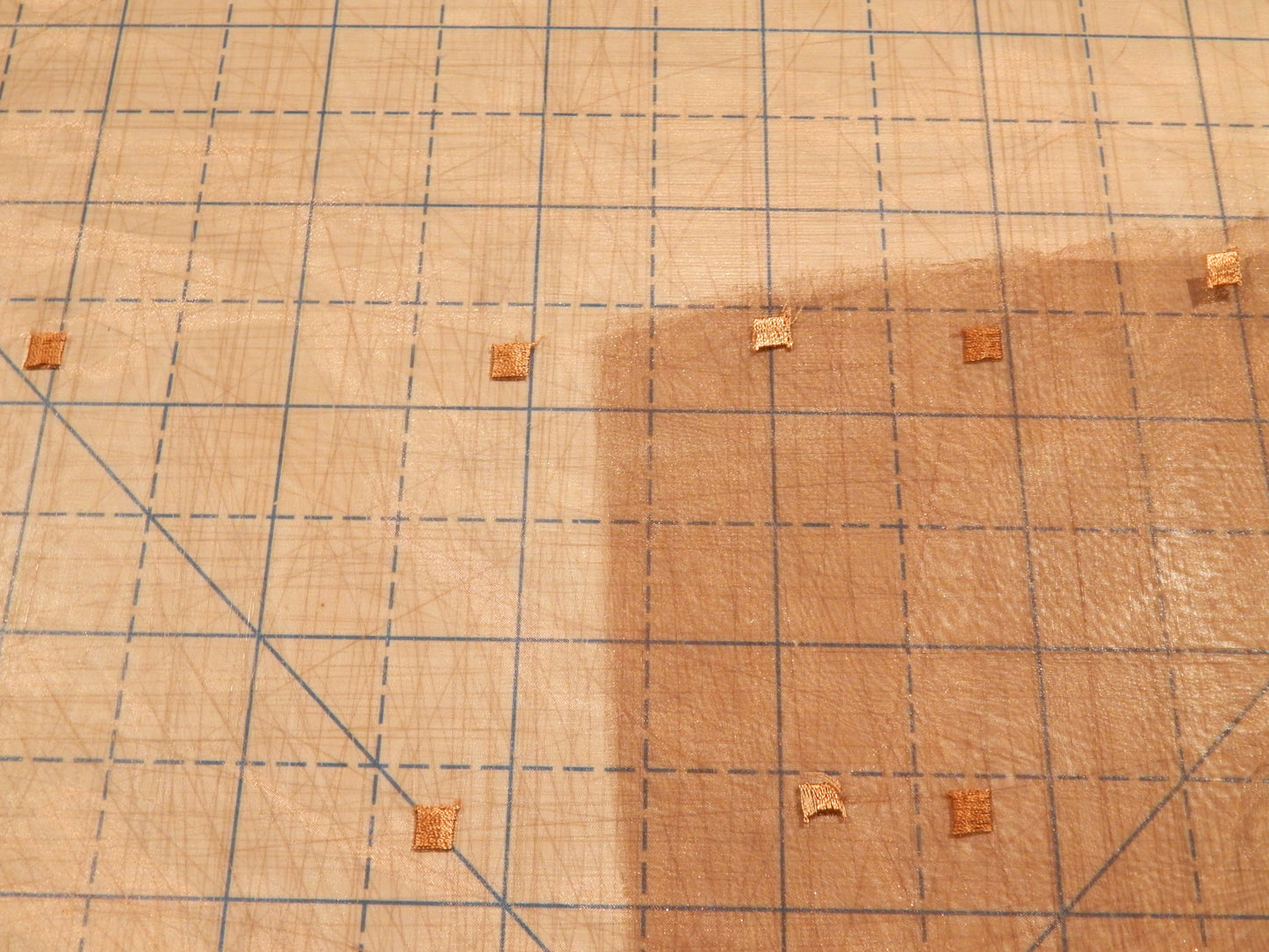 Brown Squares Organza